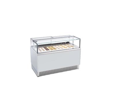 China Double-temperature bakery cake island cooler showcase style open pastry refrigeration cooler display for sale