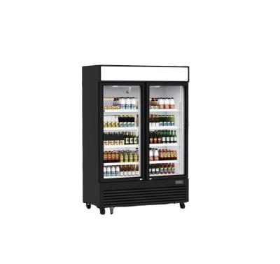 China Double-temperature Commercial Hotel Glass Door Display Drinks Beer Beverage Fridge Freezer for sale