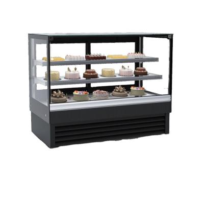 China Double-temperature right-angle cake display refrigerator showcase/cake showcase stainless steel for sale