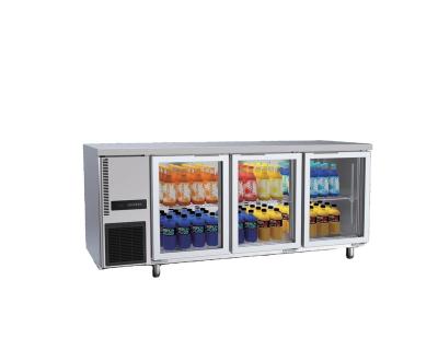 China 460L Capacity Large Double-temperature Stainless Steel Work Table Fridge Drawer Fridge Workbench Freezer Undercounter Fridge for sale