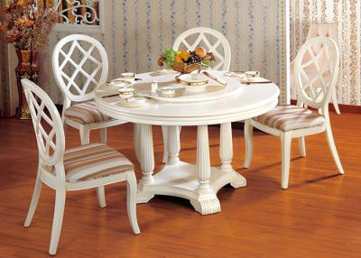 China Hotel Elegant Wooden Luxury Dining Room Furniture White Round Dining Table for sale