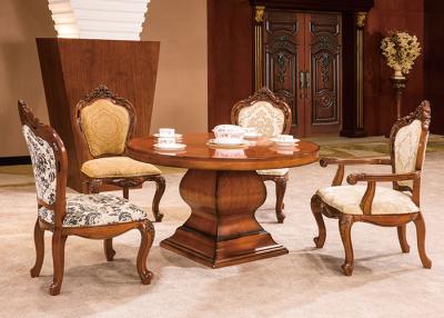 China Wooden Luxury Dining Room Furniture With 6 Chairs , Mahogany table and chair set for sale