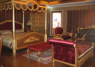 China Golden Wood Wedding Bedroom Furniture Sets  King Throne Beds For Wholesale for sale