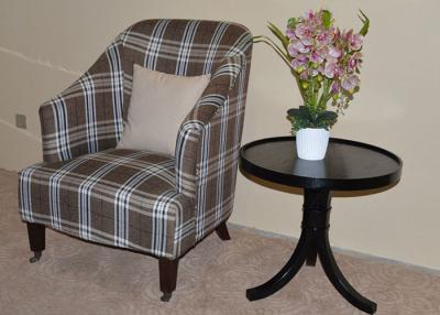 China Plaid Brown Wooden Chaise Lounge Chair Solid 2 Legs With Caster for sale