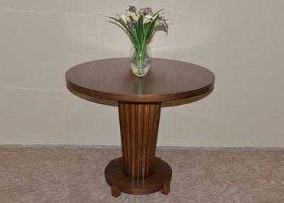 China Solid Wood ø90 Round Modern Dining Room Tables with Walnut Veneer Finished for sale