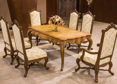 China Euro Restaurant Furniture Wooden Luxury Dining Room Upholstered Chair and table for sale