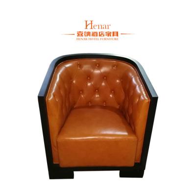 China Customized Simple Single Seater Wooden Chair For Lobby / Leisure Couch for sale