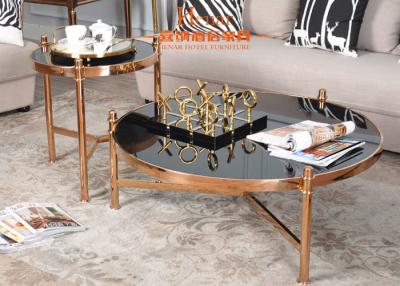 China Living Room Sofa Side Small Gold Finish Glass Top End Tables With Stainless Steel Frame for sale