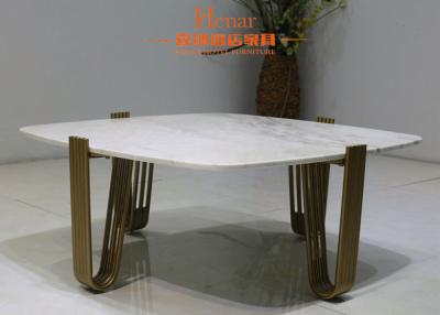 China Creative Europe Luxury Living Room Furniture , Stainless Steel Gold Nordic Marble Coffee Table for sale