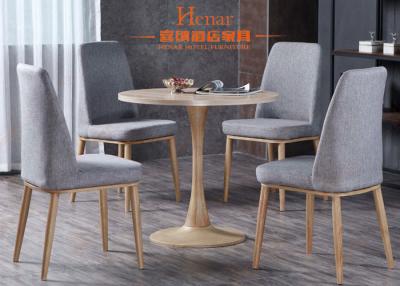 China Star Hotel Classical Restaurant Linen Dining Chairs With Wooden Leg for sale