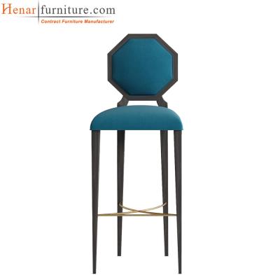 China Elegant Wooden Restaurant Bar Chairs with Velvet Seat and Back , Club Furniture for sale