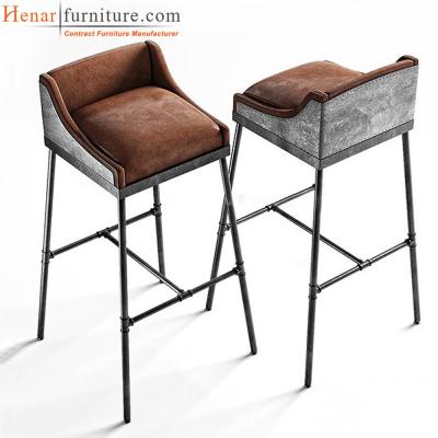 China Metal Bar Stool With Fabric Upholstery / Modern Bar Chairs For Hotel Restaurant for sale