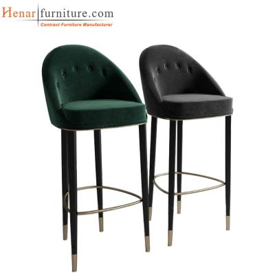 China Black Finish Modern Tufted Kitchen Bar Stools / Counter Height Bar Chairs for sale