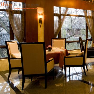 China Restaurant Rustic Furniture Fabric Simple Dining Room Chair with Arm Rests for sale