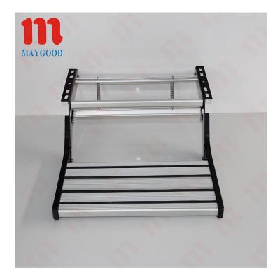 China Pedal surface is anodized carbon steel RV Motorhome folding high strength entry manual trailer camper telescopic steps for sale