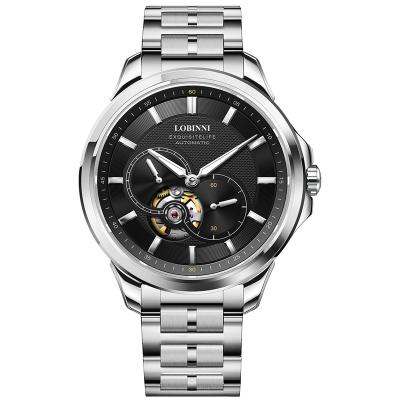 China Water Resistant LOBINNI Top Brand Fashion Luxury Men Watches Silver / Gold Stainless Steel Automatic Watch For Men for sale