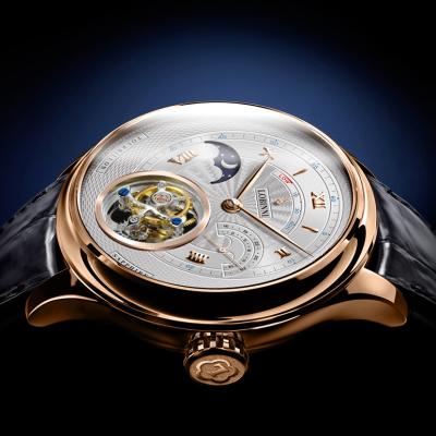 China New Full Calendar LOBINNI Style Tourbillon Movement Flying Watch For Men Business Water Resistant Men's Skeleton Wrist Watch for sale