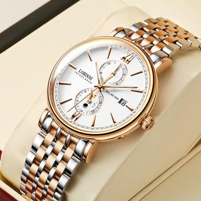 China Custom Brand OEM Stainless Steel Date Logo Wristwatch Men Automatic Hands Luxury Waterproof Mechanical Wristwatches for sale