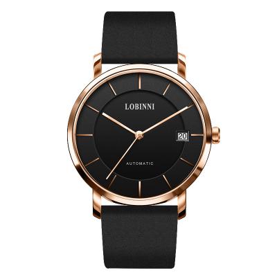 China Custom Brand Logo Mechanical Men's LOBINNI Date Wristwatches From Factory Direct Automatic Distributor Brand Watch for sale