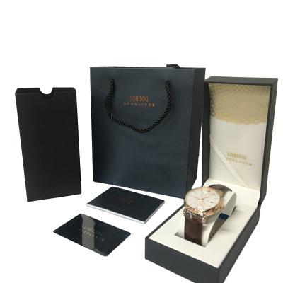 China Paper OEM Logo Black Gray Customized Luxury High Quality Custom Logo Lobinni Gift Packaging Watch Paper (Cardboard) Plain Cardboard Box for sale