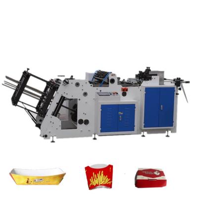 China food & Full Automatic Beverage Factory Hamburger Box Making Machine With White Glue Cold Gluing Machine for sale