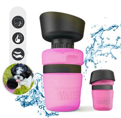 China Amazon Hot Sale 520ml Portable Silicone Dispenser Leak Proof Viable Dog Water Bottle for sale