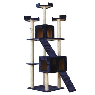 China Large Viable Wholesale Wooden Tower Cat Tree House from Scratcher for sale