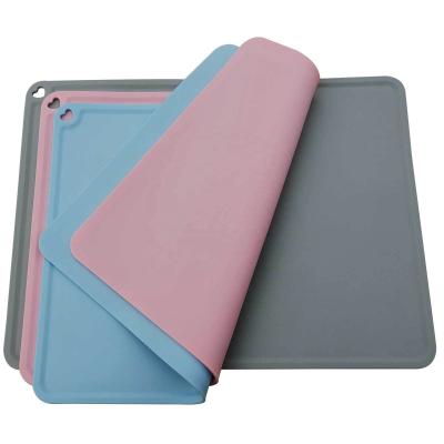 China Factory Wholesale Viable Washable Silicone Portable Pet Food Feeding Mat for sale