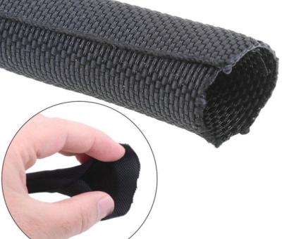 China Lightweight 1 Inch Self Wrapping Split Braided Sleeving Flame Retardant for sale