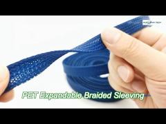 80.0mm PET Expandable Braided Sleeving Automotive Wire Sheathing