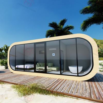 China Steel Prefab Container Portable Luxury Flat Pack Modular Tiny Outdoor Cabin Office Pod Garden Apple Pod for sale