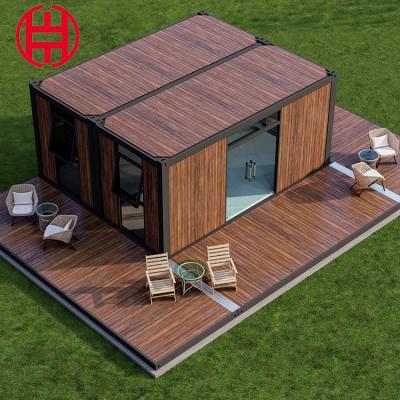 China 20ft Wooden Log Cabin Prefab Luxury Prefab Modular Prefabricated Home Customized Color for sale