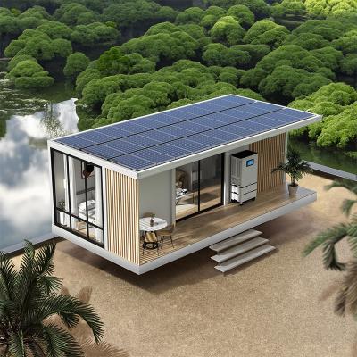 China Designs Steel and Wooden Prefab Houses Full Content Prefab House with Solar Panel for sale