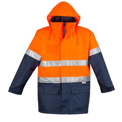 China Raincoat Adjustable Hi Vis Safety Workwear Outdoor Waterproof Reflective Safety Hoodie Jackets Anti-Shrink for sale