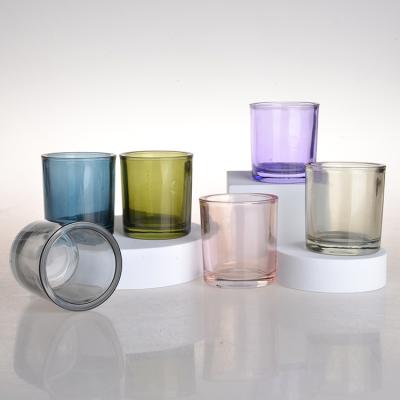 China High quality home glass tealight candle holder decoration candle jar glass jar for home decoration use for sale