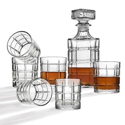 China Wholesale Modern Set Bottle 4 Bottle Crystal Whiskey Wine Vodka Wine Vodka Decanter With Glass Cork for sale