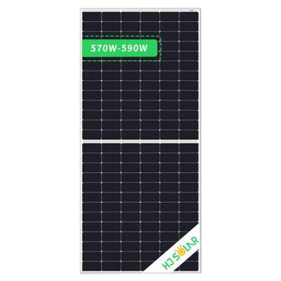 China Solar Panels 570W~590W Powerful Sun Power Solar Power System Products Half Cells PV Module For Solar System for sale