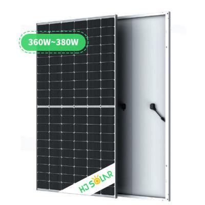 China Solar Power System 360W 370W 380W 166mm Half Cut 120 Cell Solar Panel For Residential Solar System Design for sale