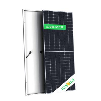 China Solar Power System Half Cut Good Quality PV Panel 156 Cells 570/580/590W Solar Panels For High Efficiency Solar System for sale