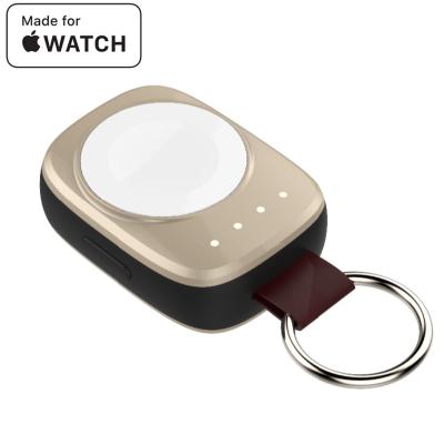 China Portable MFI Certified Radio Charger Mini Key Button Wireless Charging Power 700mah For Apple Watch for sale