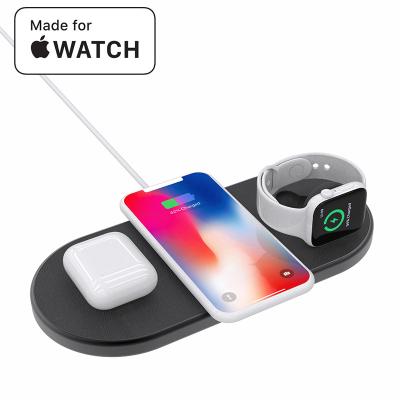 China 2020 Smart Watch MFI 3IN1 Factory Price Wireless Charger For Mobile Phone Watch Headphone Fast Wireless Charging for sale