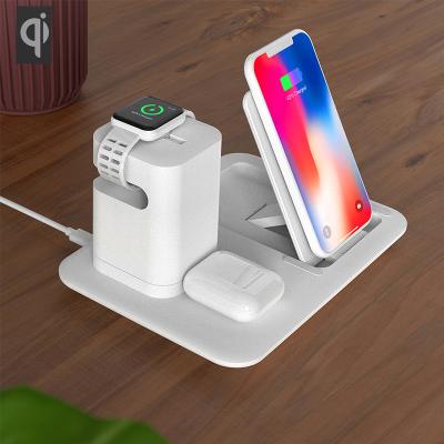 China Mobile Phone Qi 3 in 1 Fast Wireless Charger Dock for iPhone for Airpods USB Charging Port for sale