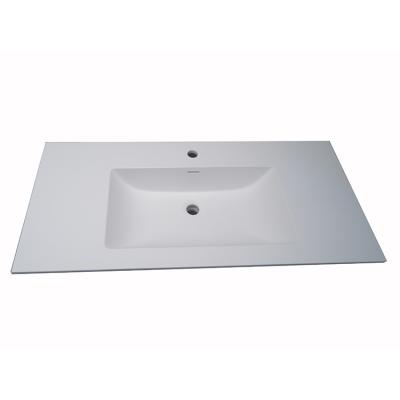 China Seamless joint with textured marble pattern solid surafce sheet Italian hot rectangular modern solid surface artificial stone vanity wash basin bathroom sink for sale