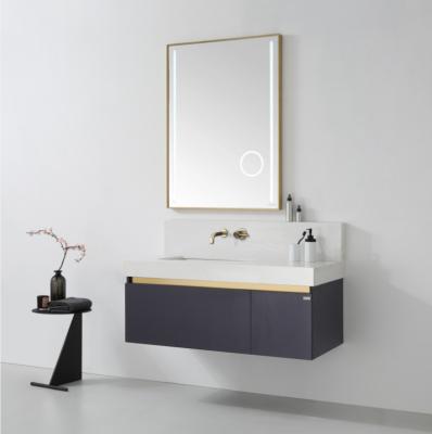 China Frank Waterproof Bathroom Vanity Cabinet with LED Light Plywood and Solid Wood for sale