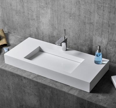 China Eco - Friendly Stylish Artificial Stone Acrylic Bathroom Sink for sale