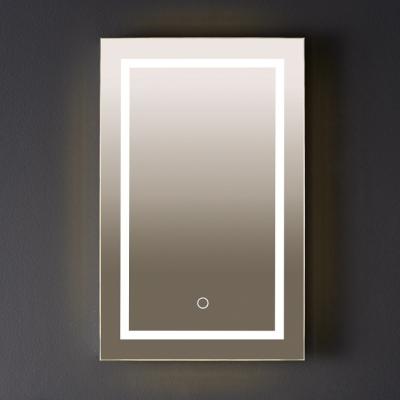 China Popular Wall Mounted Mirror Touch Control Magnifying Vanity LED Backlit Horizontal Magnifying Bathroom Vertical Anti Fog for sale