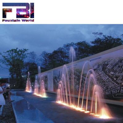 China / 20m Straight Large PLC Running Water Fountains Computer Controlled Outdoor Dancing With 12W RGB Lights for sale