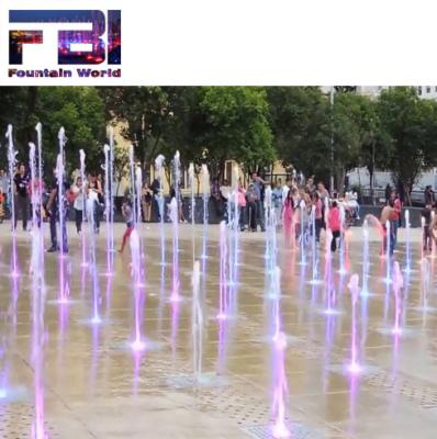 China Stainless Steel Outdoor Dry Water Fountain With Low Price Water Music Dancing Fountain Round Circle Led Lighted Jumping Jet Fountain for sale