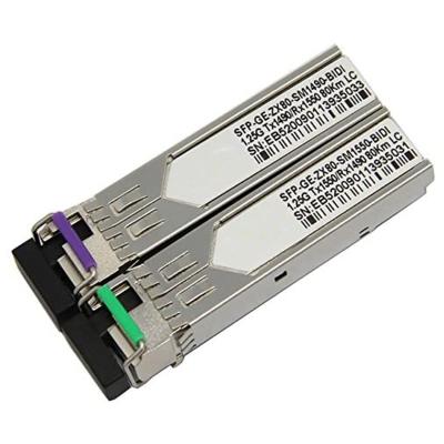 China For Network Switch Simplex Compatible 1 Pair 1.25G 1000BASE 1490/1550nm BIDI SC/LC 80KM SFP Module For 1000BASE-BX80-U/D GLC-BX-U-1490-80 SFP-GE-LH for sale