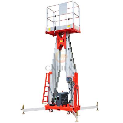 China Widely CE certificated hgih to finish 6~16m portable mobile electric hydraulic mast lift with outrigger working indicators for sale